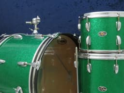 Slingerland 3 Piece Sparkling Green Pearl Wood Drum Set Serial #297390 Slingerland 3 Piece Sparkling Green Pearl Wood Drum Set Serial #297390