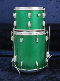 Slingerland 3 Piece Sparkling Green Pearl Wood Drum Set Serial #297390 Slingerland 3 Piece Sparkling Green Pearl Wood Drum Set Serial #297390