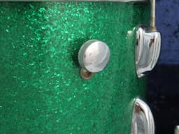 Slingerland 3 Piece Sparkling Green Pearl Wood Drum Set Serial #297390 Slingerland 3 Piece Sparkling Green Pearl Wood Drum Set Serial #297390