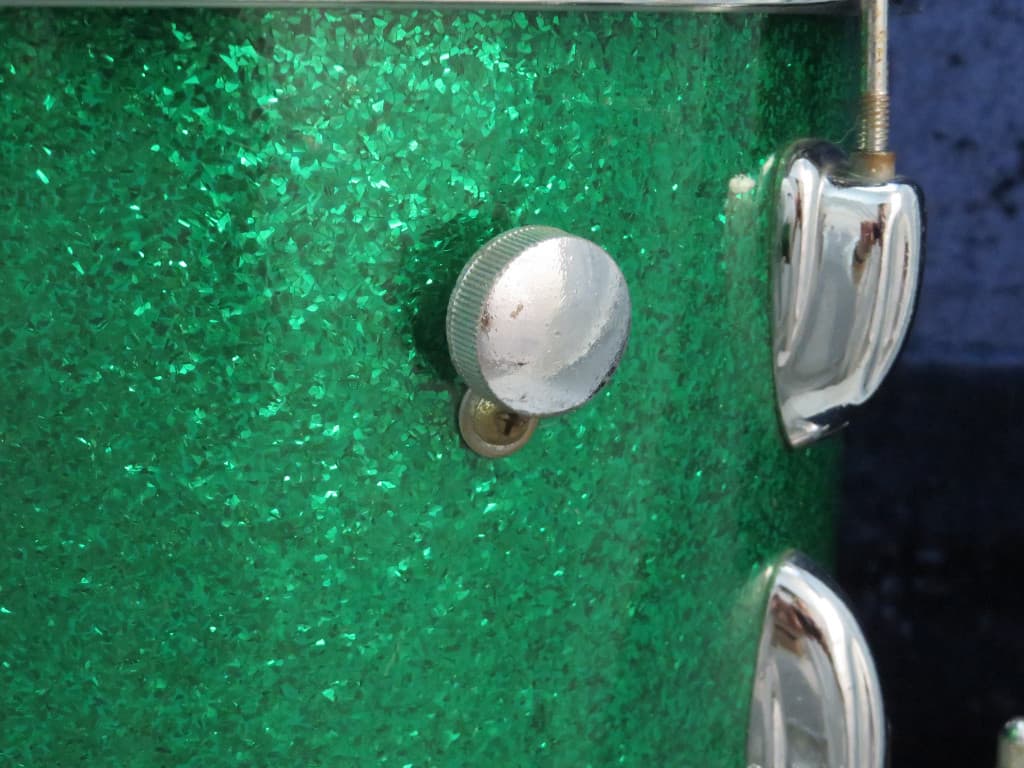 Slingerland 3 Piece Sparkling Green Pearl Wood Drum Set Serial #297390