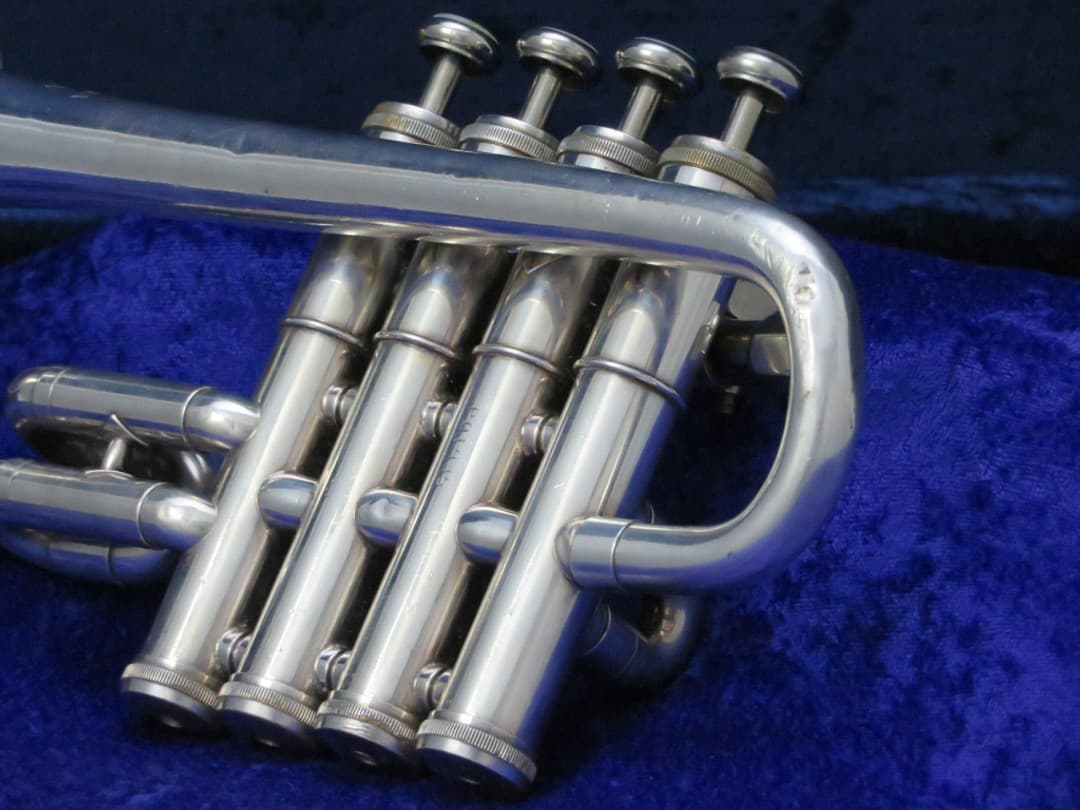 Getzen Eterna 4 Valve Silver Piccolo Trumpet Serial #P01935