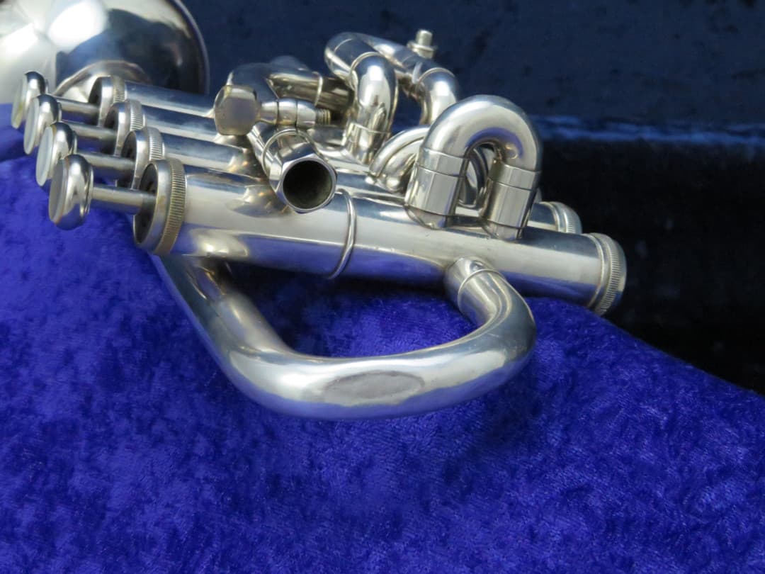 Getzen Eterna 4 Valve Silver Piccolo Trumpet Serial #P01935