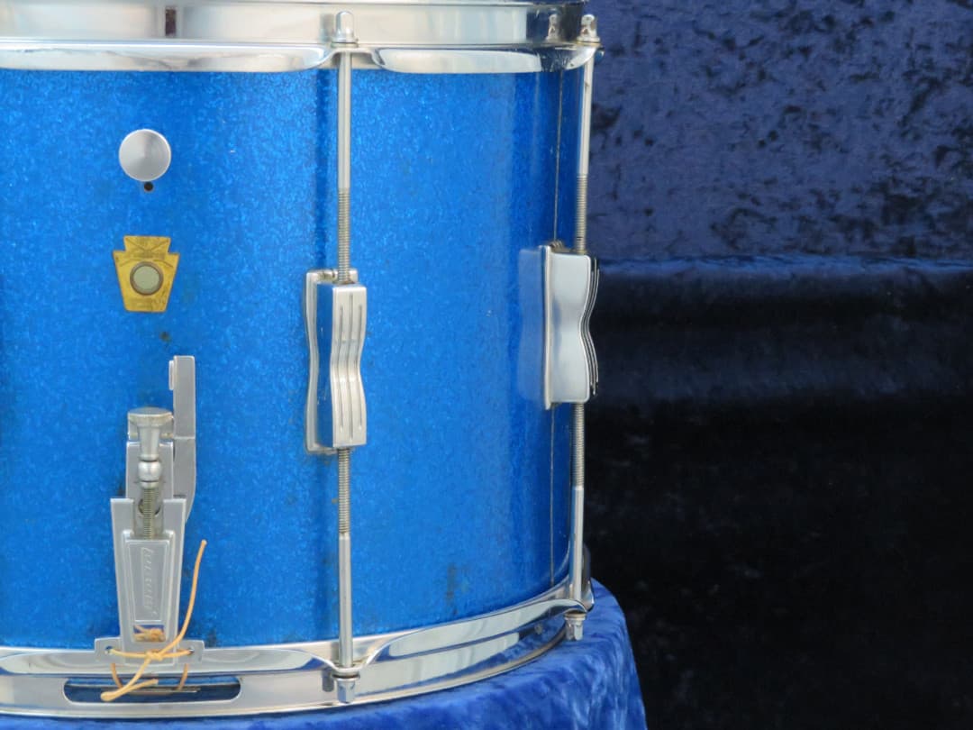 Ludwig Club Date 10 x 14 Sparkling Blue Pearl Wood Marching Snare Drum 1964 Serial #25789
