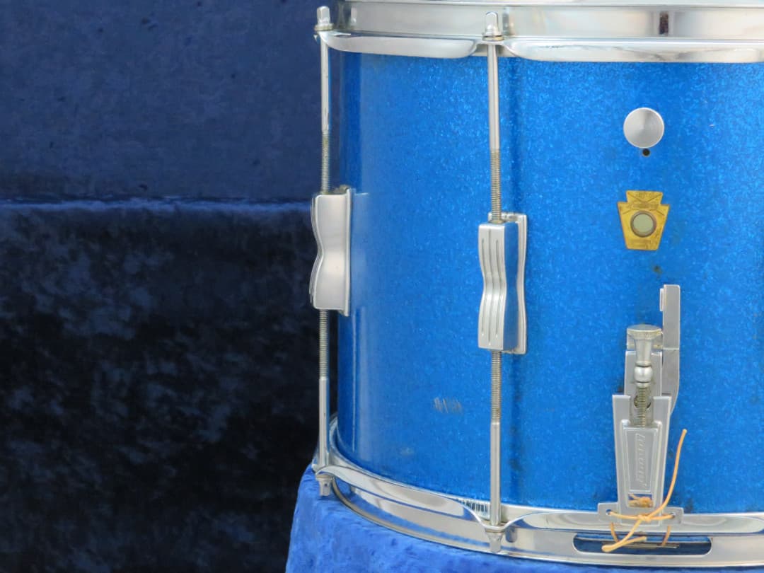 Ludwig Club Date 10 x 14 Sparkling Blue Pearl Wood Marching Snare Drum 1964 Serial #25789