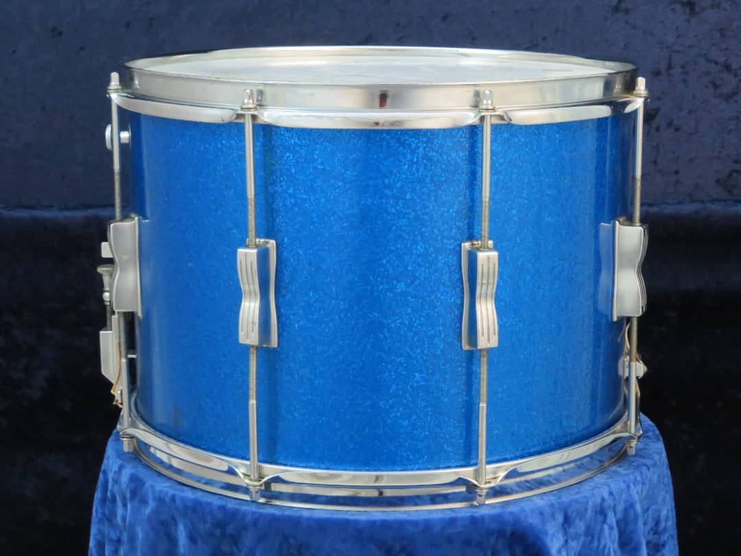 Ludwig Club Date 10 x 14 Sparkling Blue Pearl Wood Marching Snare Drum 1964 Serial #25789
