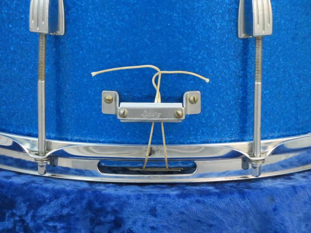 Ludwig Club Date 10 x 14 Sparkling Blue Pearl Wood Marching Snare Drum 1964 Serial #25789