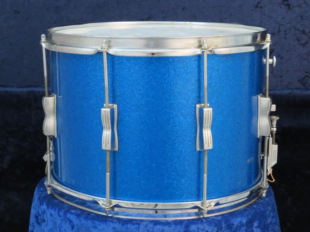 Ludwig Club Date 10 x 14 Sparkling Blue Pearl Wood Marching Snare Drum 1964 Serial #25789