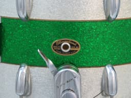 Slingerland Kick 10 x 14 Sparkling Green and Silver Pearl Wood Marching Snare Drum 1966 Serial #104069 Slingerland Kick 10 x 14 Sparkling Green and Silver Pearl Wood Marching Snare Drum 1966 Serial #104069