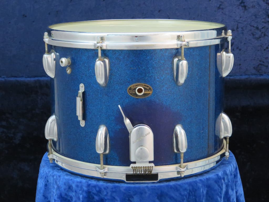 Slingerland Kick 10 x 14 Sparkling Blue Pearl Wood Marching Snare Drum Serial #8481 Slingerland Kick 10 x 14 Sparkling Blue Pearl Wood Marching Snare Drum Serial #8481