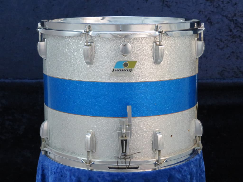 Ludwig 12 x 15 Sparkling Blue and Silver Pearl Wood Marching Snare Drum Serial #1248368 Ludwig 12 x 15 Sparkling Blue and Silver Pearl Wood Marching Snare Drum Serial #1248368