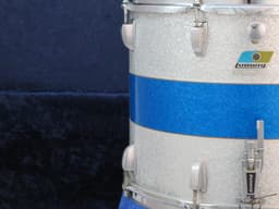 Ludwig 12 x 15 Sparkling Blue and Silver Pearl Wood Marching Snare Drum Serial #1248368 Ludwig 12 x 15 Sparkling Blue and Silver Pearl Wood Marching Snare Drum Serial #1248368