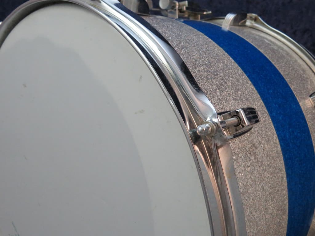 Ludwig 12 x 15 Sparkling Blue and Silver Pearl Wood Marching Snare Drum Serial #1248368