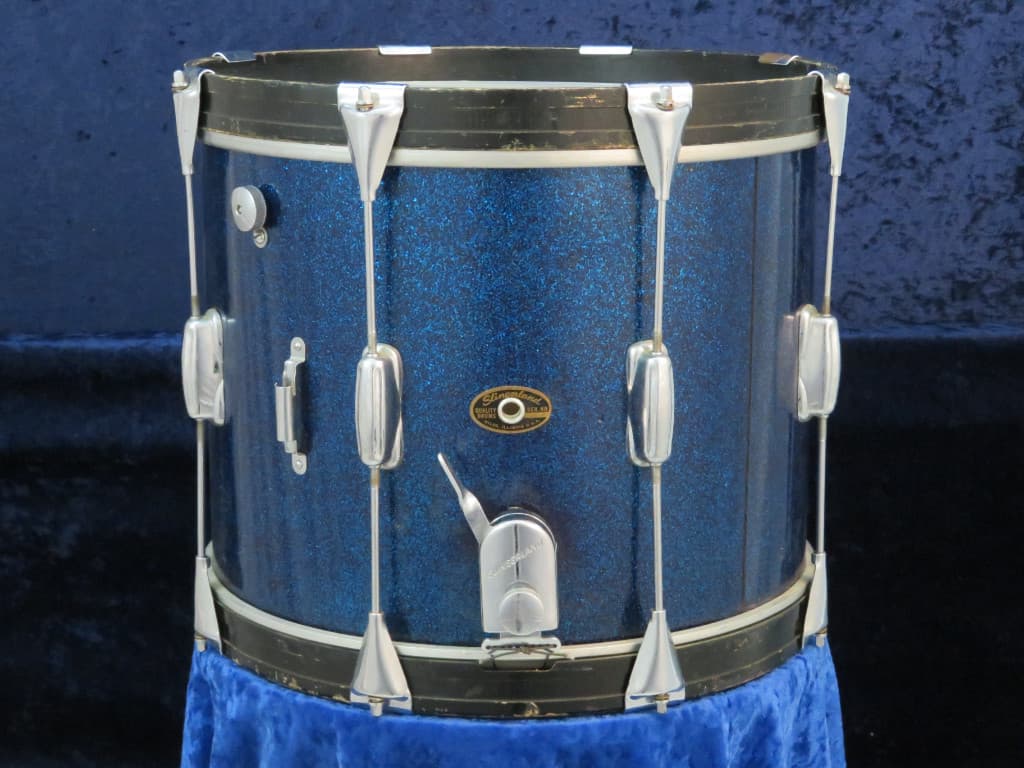 Slingerland 12 x 15 Sparkling Blue Pearl Wood Marching Snare Drum Serial #181329 Slingerland 12 x 15 Sparkling Blue Pearl Wood Marching Snare Drum Serial #181329