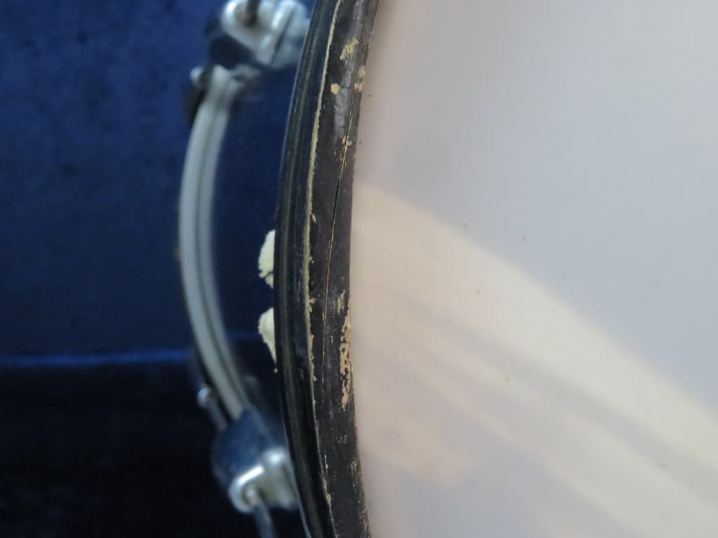 Slingerland 12 x 15 Sparkling Blue Pearl Wood Marching Snare Drum Serial #181329