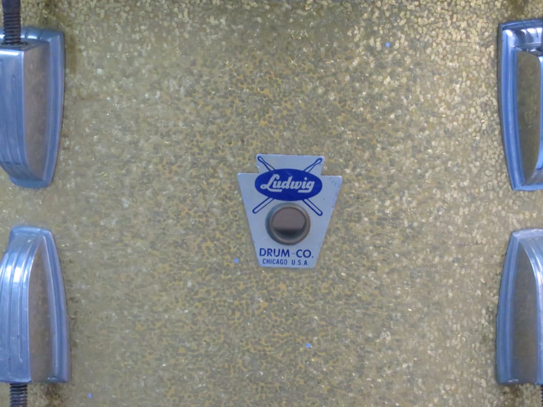 Ludwig 6.5 x 15 Sparkling Gold Pearl Wood Snare Drum 1960 Serial #isi9451