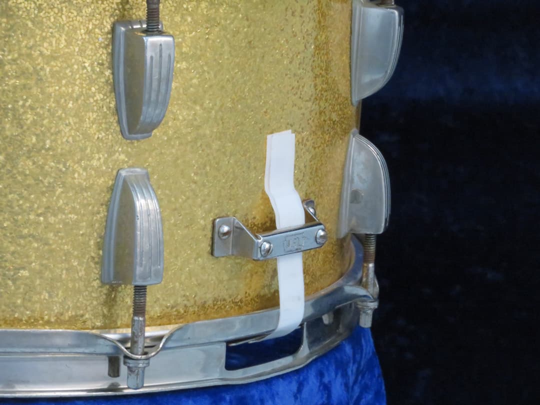 Ludwig 6.5 x 15 Sparkling Gold Pearl Wood Snare Drum 1960 Serial #isi9451