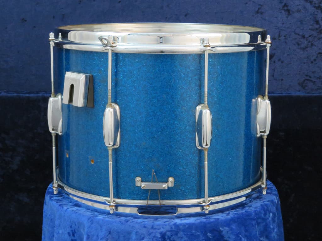 Slingerland 10 x 14 Sparkling Blue Pearl Wood Marching Snare Drum Serial #213415