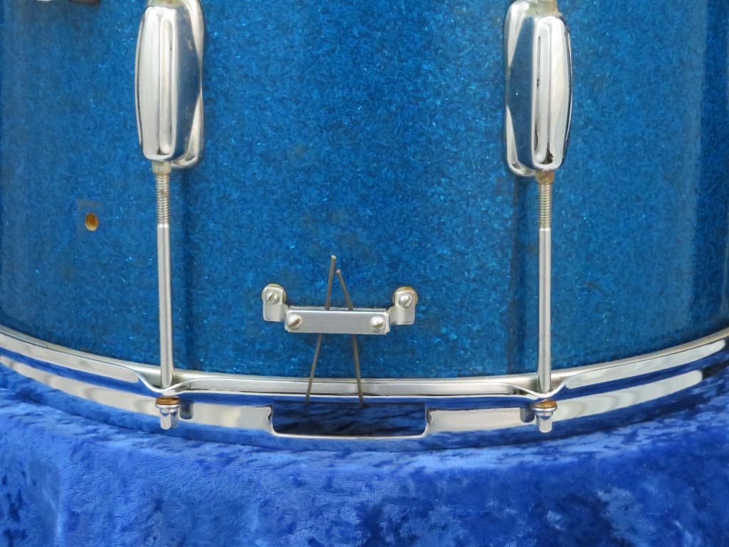 Slingerland 10 x 14 Sparkling Blue Pearl Wood Marching Snare Drum Serial #213415