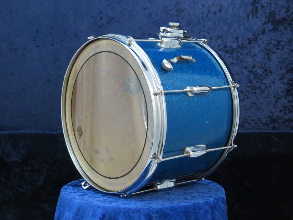 Slingerland 10 x 14 Sparkling Blue Pearl Wood Marching Snare Drum Serial #213415