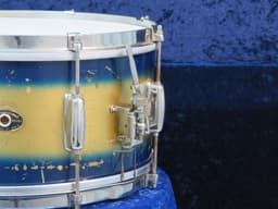 Slingerland Radio King 7 x 14 Blue and Gold Duco Wood Snare Drum 1950's Serial #isi9415 Slingerland Radio King 7 x 14 Blue and Gold Duco Wood Snare Drum 1950's Serial #isi9415