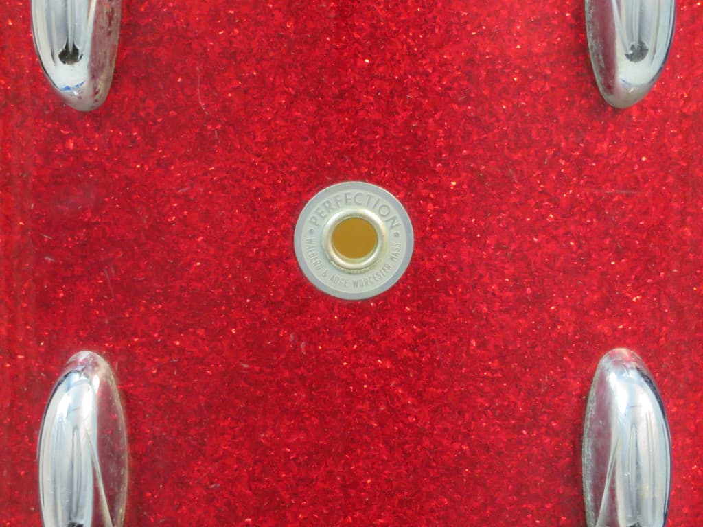 Walberg & Auge Perfection 10 x 14 Red Sparkle Wood Tenor Drum 1962 Serial #11-62