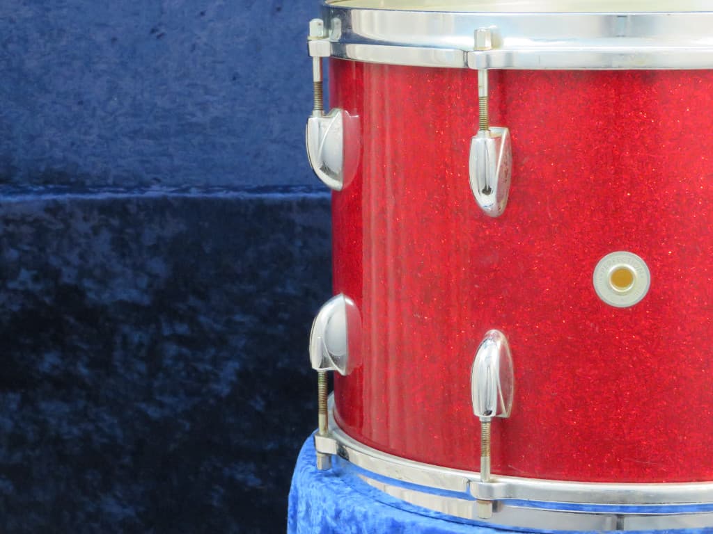 Walberg & Auge Perfection 10 x 14 Red Sparkle Wood Tenor Drum 1962 Serial #11-62