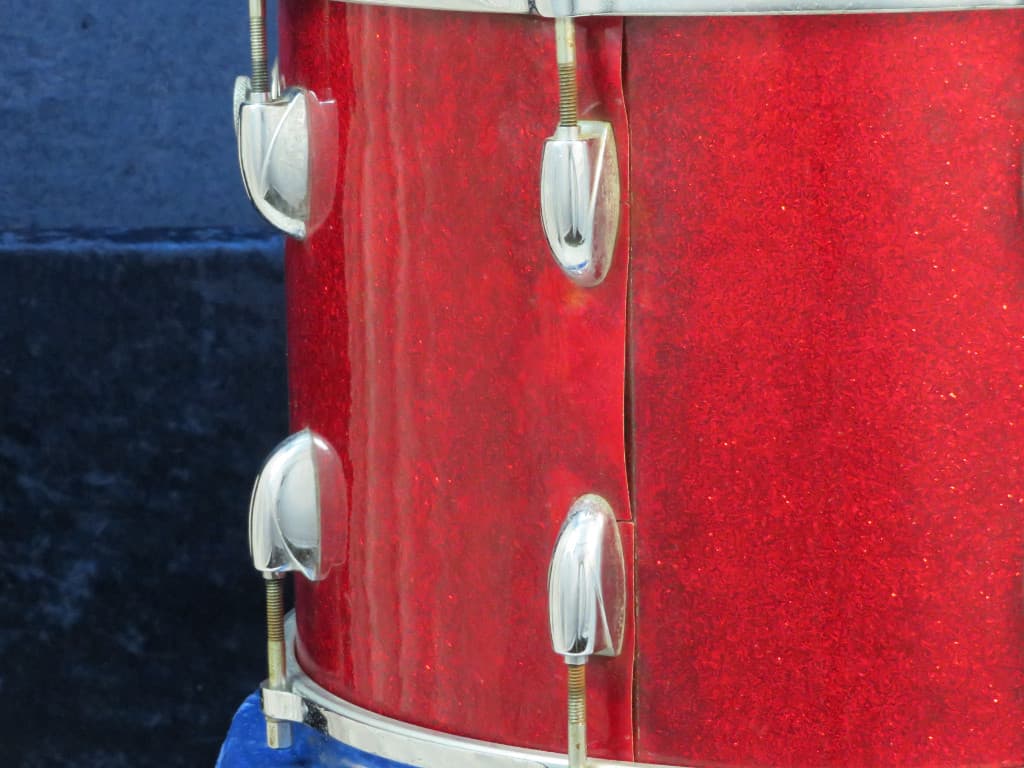 Walberg & Auge Perfection 10 x 14 Red Sparkle Wood Tenor Drum 1962 Serial #11-62