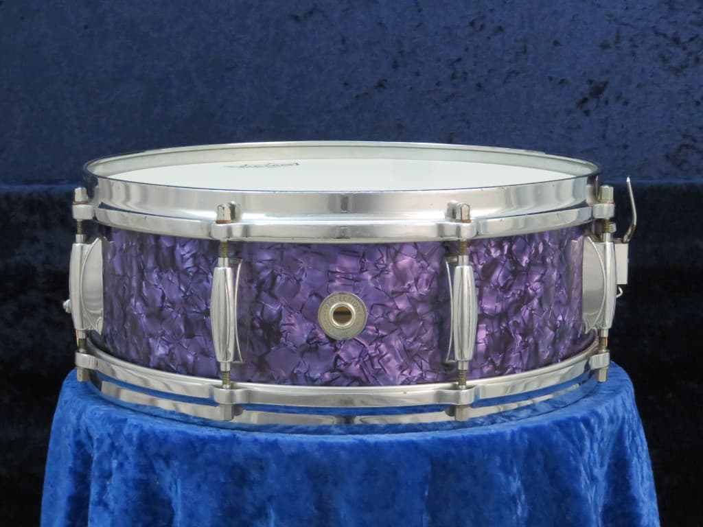 Walberg & Auge Perfection 5 x 14 Purple Diamond Pearl Wood Snare Drum 1960 Serial #9-60 Walberg & Auge Perfection 5 x 14 Purple Diamond Pearl Wood Snare Drum 1960 Serial #9-60