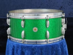 Walberg and Auge Perfection 6.5 x 15 Green Sparkle Wood Snare Drum 1964 Serial #9-64 Walberg and Auge Perfection 6.5 x 15 Green Sparkle Wood Snare Drum 1964 Serial #9-64