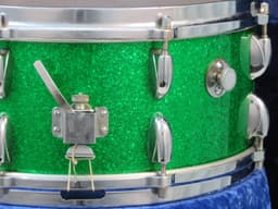 Walberg and Auge Perfection 6.5 x 15 Green Sparkle Wood Snare Drum 1964 Serial #9-64 Walberg and Auge Perfection 6.5 x 15 Green Sparkle Wood Snare Drum 1964 Serial #9-64