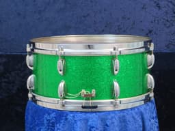 Walberg and Auge Perfection 6.5 x 15 Green Sparkle Wood Snare Drum 1964 Serial #9-64 Walberg and Auge Perfection 6.5 x 15 Green Sparkle Wood Snare Drum 1964 Serial #9-64
