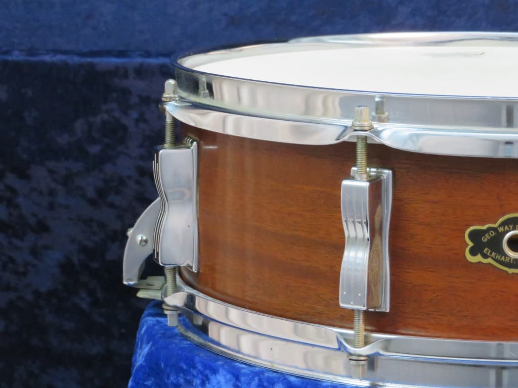 George Way 5 x 14 Mahogany Wood Snare Drum Serial #isi9296