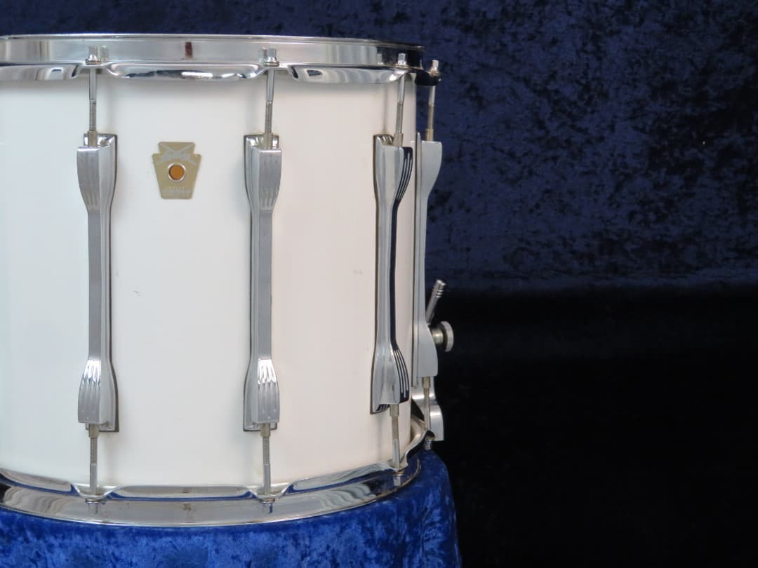 Ludwig 12 x 14 White Frost Wood Marching Snare Drum Serial #3285487