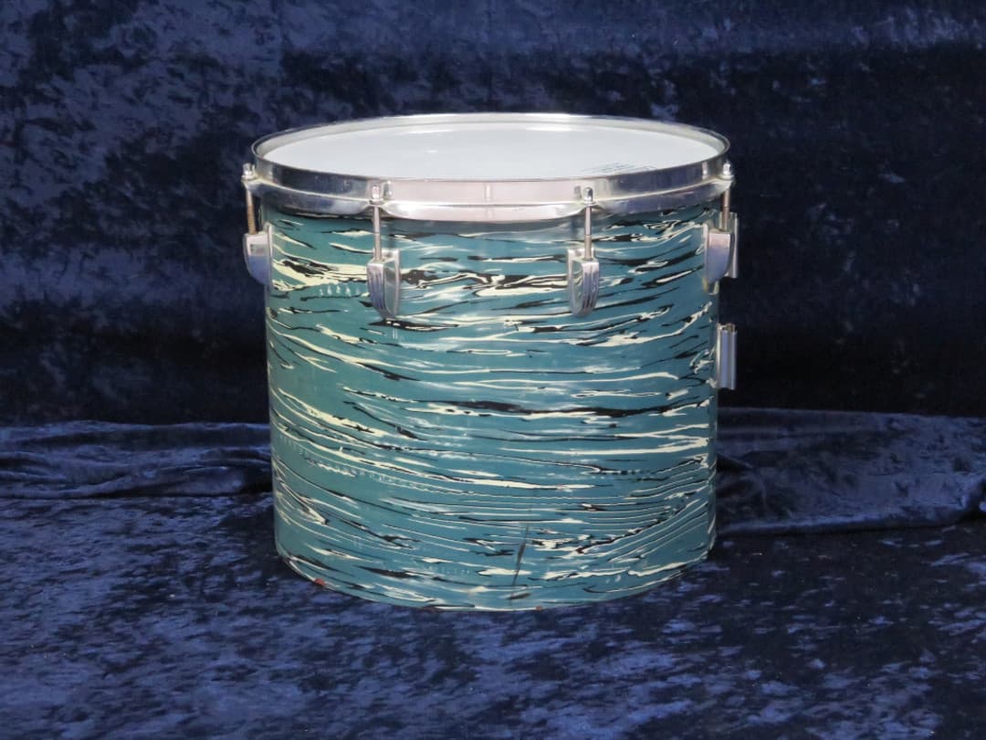 Ludwig Set of 3 14" 16" 18" Oyster Blue Pearl Wood Tri/ Concert Toms 1960's Serial #1051821