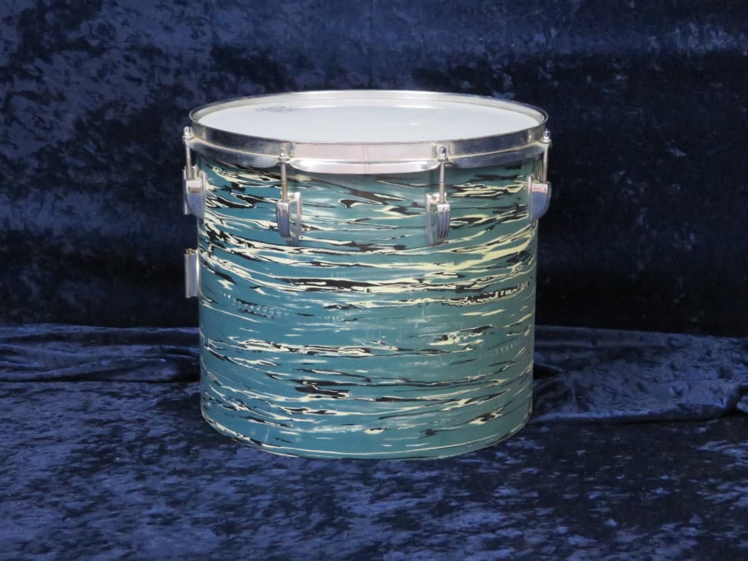 Ludwig Set of 3 14" 16" 18" Oyster Blue Pearl Wood Tri/ Concert Toms 1960's Serial #1051821