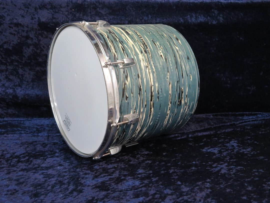 Ludwig Set of 3 14" 16" 18" Oyster Blue Pearl Wood Tri/ Concert Toms 1960's Serial #1051821