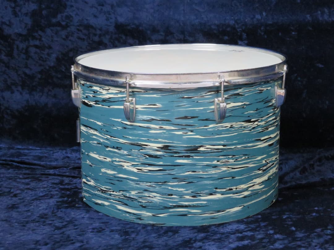 Ludwig Set of 3 14" 16" 18" Oyster Blue Pearl Wood Tri/ Concert Toms 1960's Serial #1051821