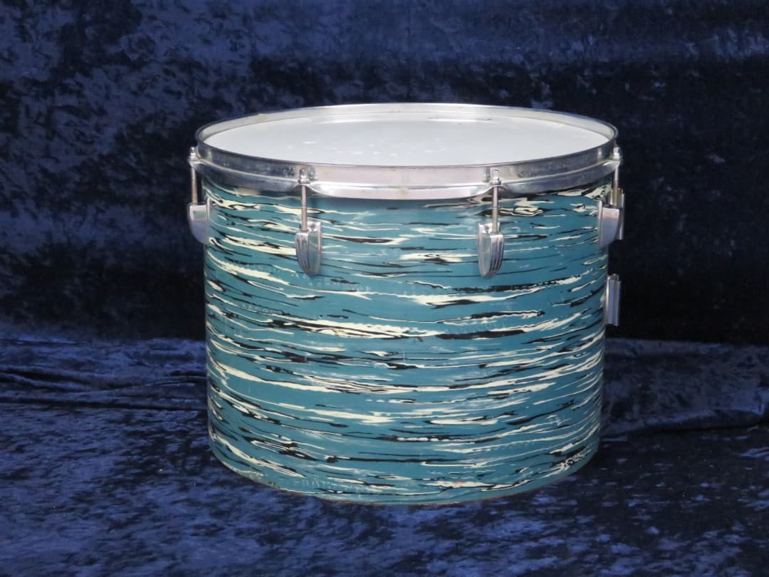 Ludwig Set of 3 14" 16" 18" Oyster Blue Pearl Wood Tri/ Concert Toms 1960's Serial #1051821