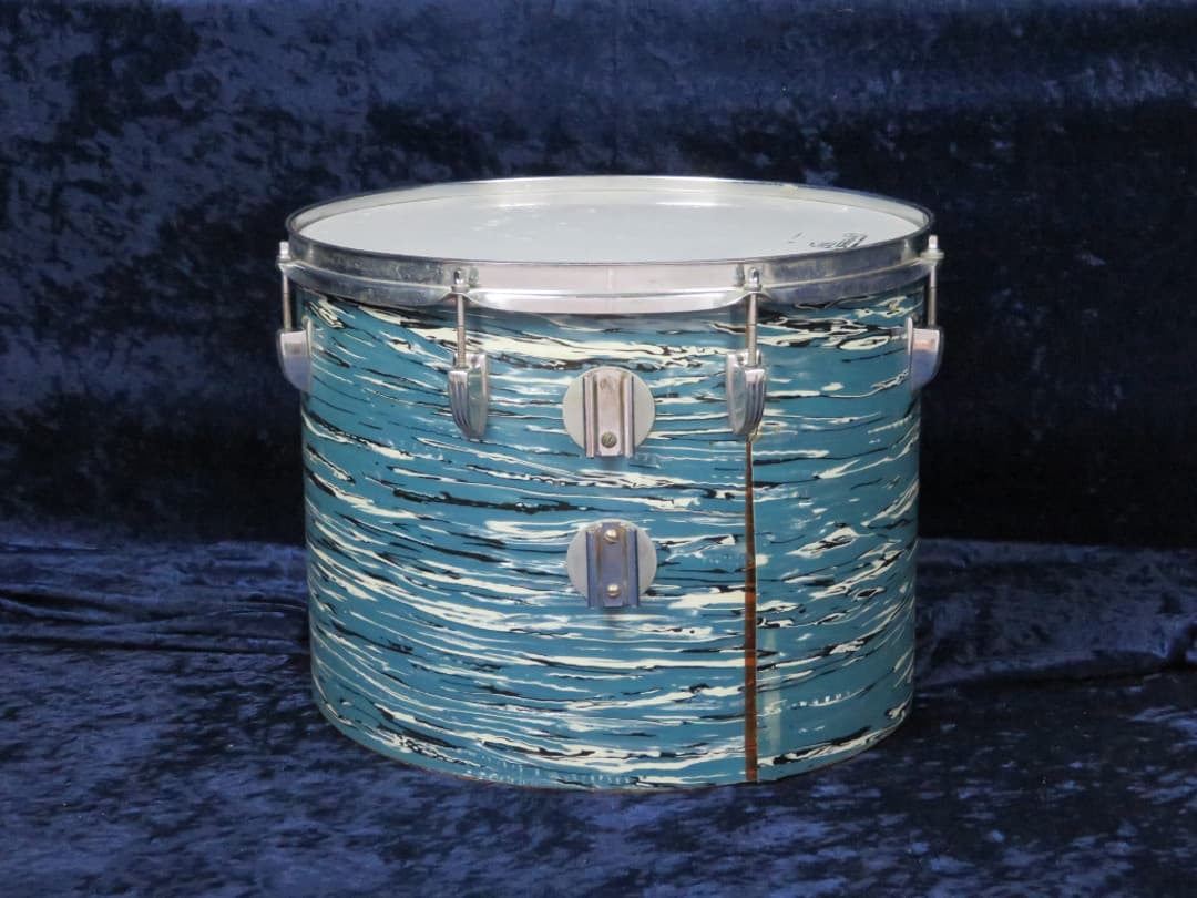 Ludwig Set of 3 14" 16" 18" Oyster Blue Pearl Wood Tri/ Concert Toms 1960's Serial #1051821
