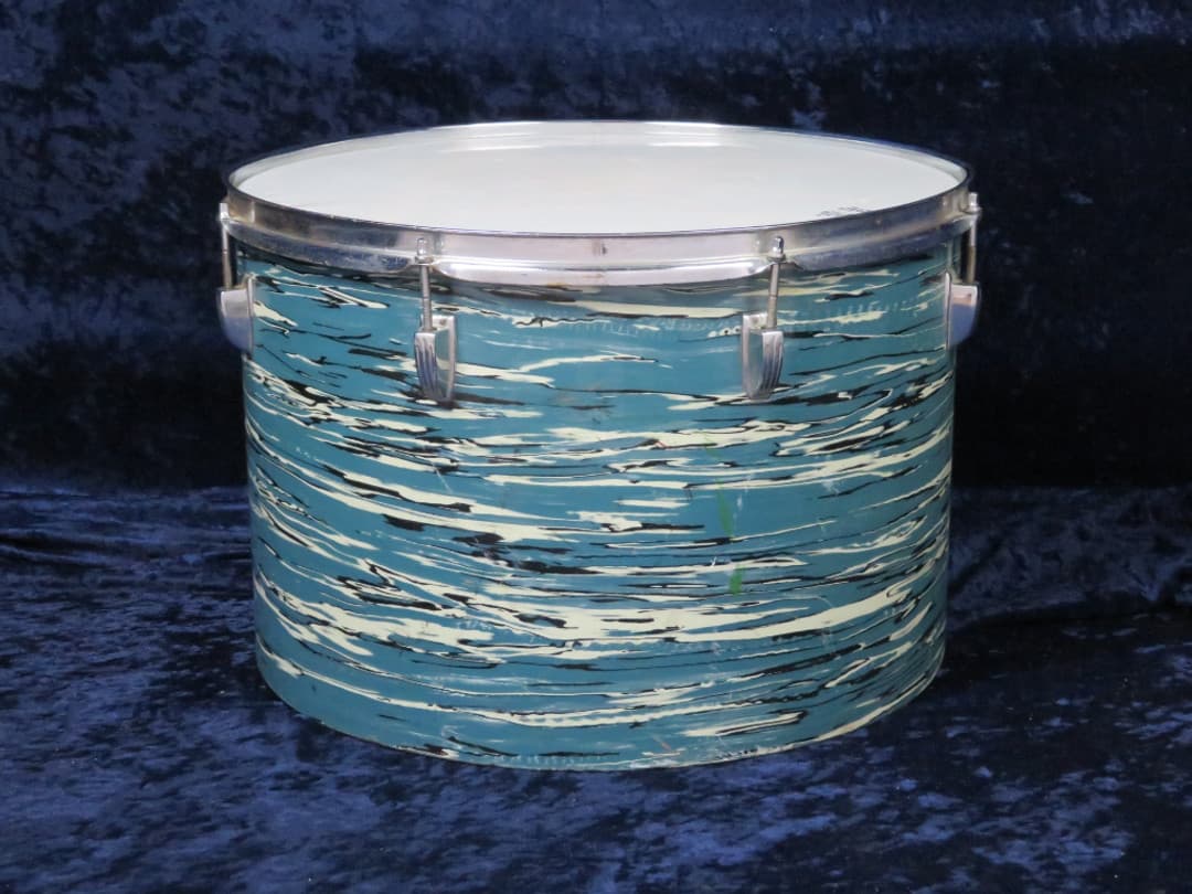 Ludwig Set of 3 14" 16" 18" Oyster Blue Pearl Wood Tri/ Concert Toms 1960's Serial #1051821