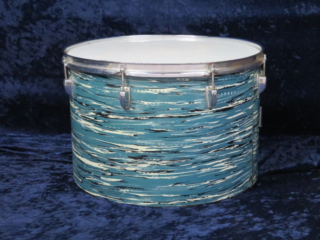 Ludwig Set of 3 14" 16" 18" Oyster Blue Pearl Wood Tri/ Concert Toms 1960's Serial #1051821