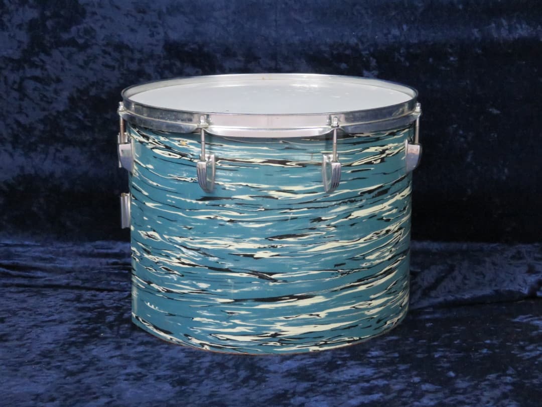 Ludwig Set of 3 14" 16" 18" Oyster Blue Pearl Wood Tri/ Concert Toms 1960's Serial #1051821