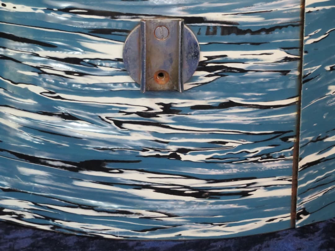 Ludwig Set of 3 14" 16" 18" Oyster Blue Pearl Wood Tri/ Concert Toms 1960's Serial #1051821