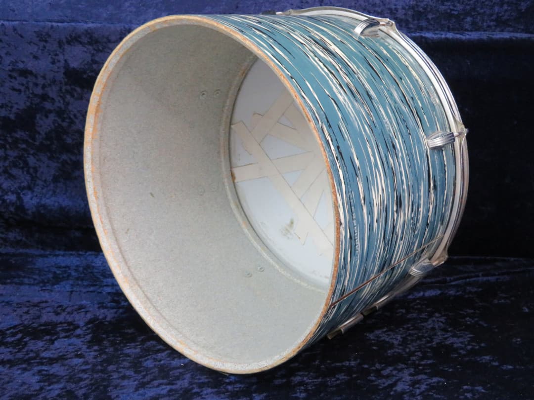 Ludwig Set of 3 14" 16" 18" Oyster Blue Pearl Wood Tri/ Concert Toms 1960's Serial #1051821