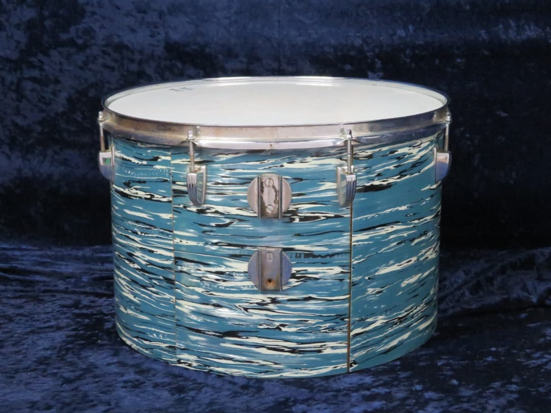 Ludwig Set of 3 14" 16" 18" Oyster Blue Pearl Wood Tri/ Concert Toms 1960's Serial #1051821