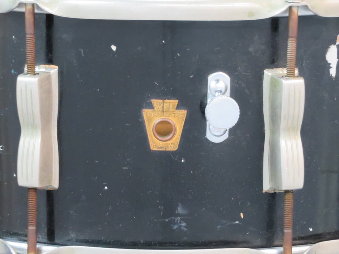 WFL 6.5 x 14 Black Lacquer Wood Snare Drum Serial #isi9320