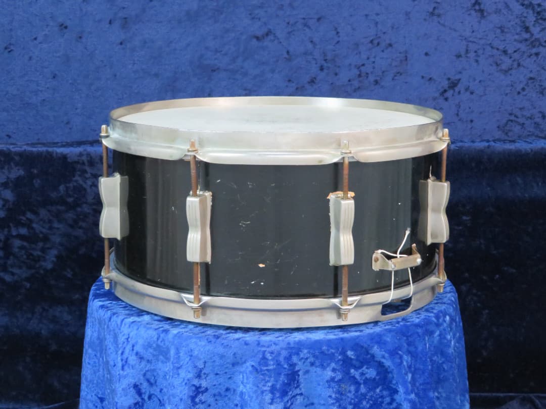 WFL 6.5 x 14 Black Lacquer Wood Snare Drum Serial #isi9320
