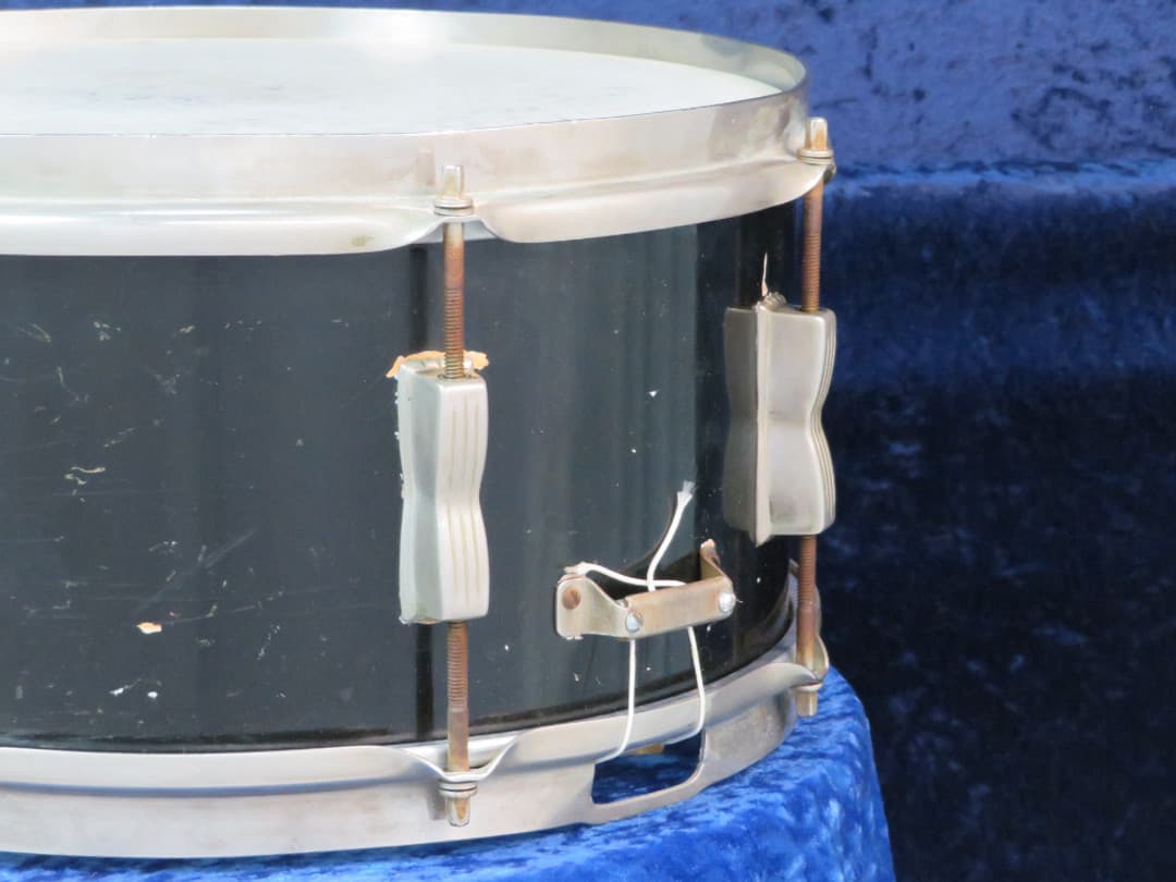 WFL 6.5 x 14 Black Lacquer Wood Snare Drum Serial #isi9320