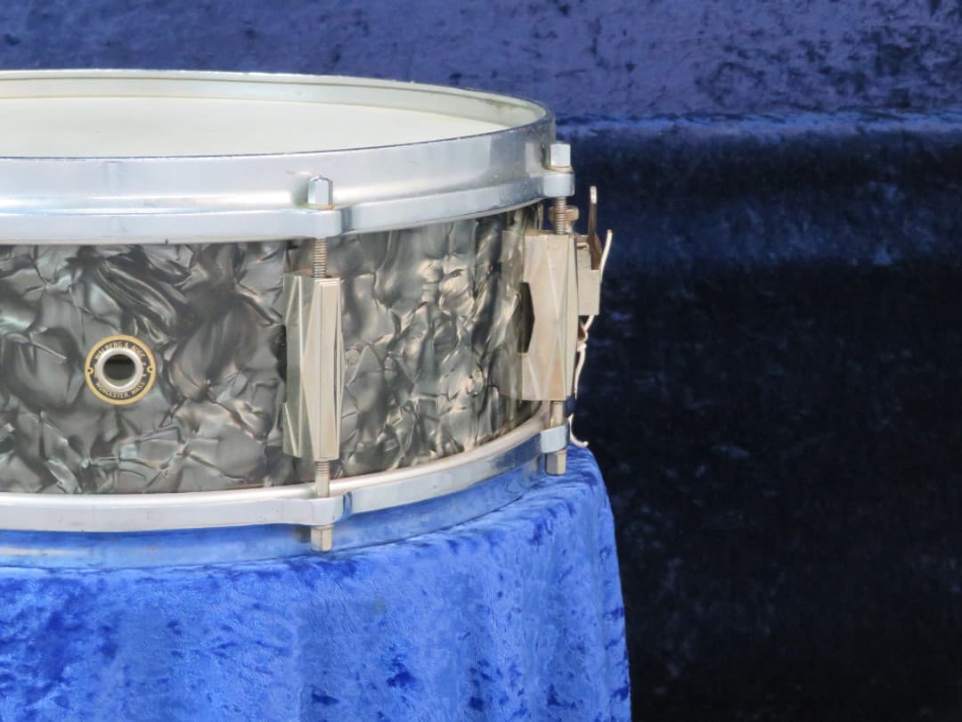Walberg and Auge 5 x 14 Black Diamond Wood Snare Drum 1950's Serial #isi9322