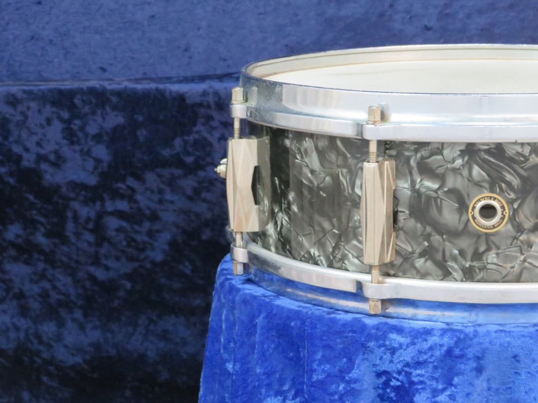 Walberg and Auge 5 x 14 Black Diamond Wood Snare Drum 1950's Serial #isi9322